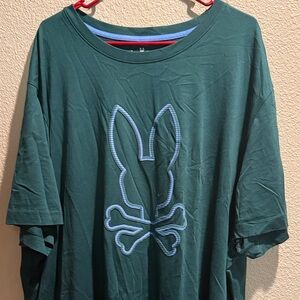 Psycho Bunny Graphic Tee • Size 3XL • Forest Green • Oversized Fit